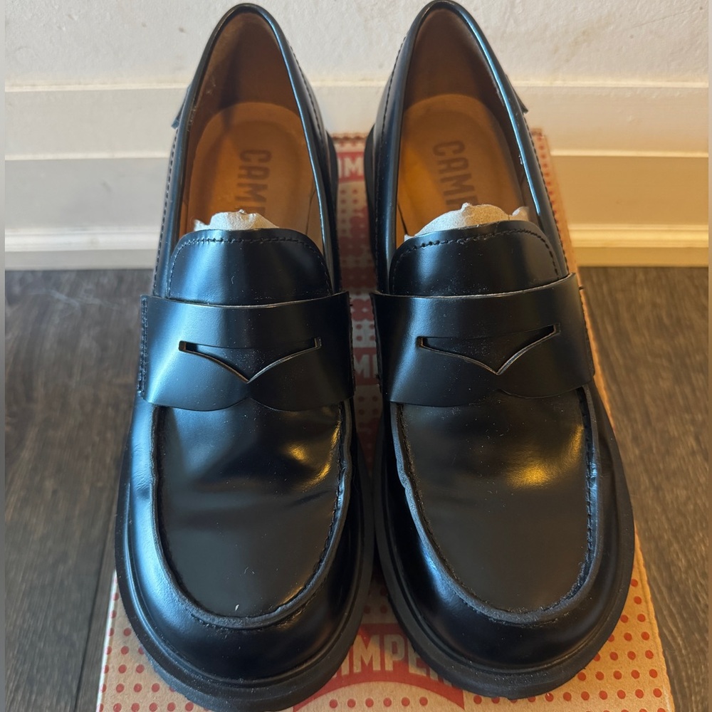 Camper Black Leather Platform Milah Loafer - Picture 4 of 6